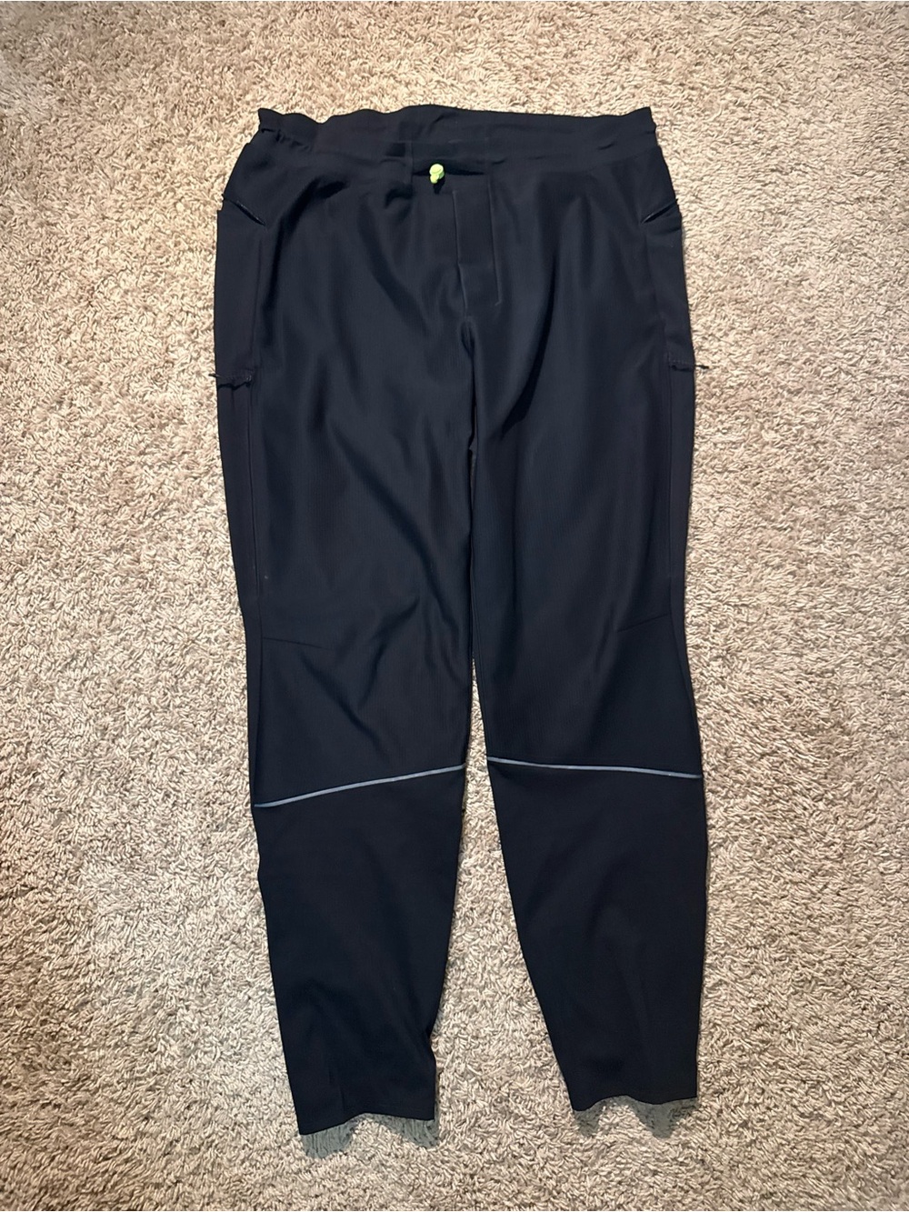 Lululemon Men's Running Pants Black Size L Zipper Ankle Reflective Joggers